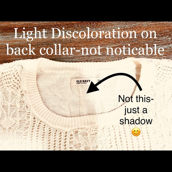 Old Navy Cream Crochet Front 3/4 sleeve sweater XL - Picture 7 of 8